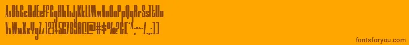 moonrunnercond-Schriftart – Braune Schriften auf orangefarbenem Hintergrund