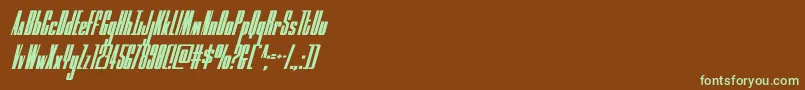 Czcionka moonrunnercondital – zielone czcionki na brązowym tle