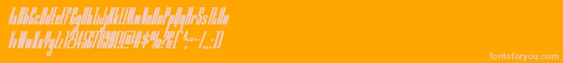 moonrunnercondital-Schriftart – Rosa Schriften auf orangefarbenem Hintergrund