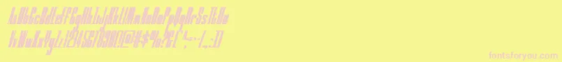 フォントmoonrunnercondital – ピンクのフォント、黄色の背景