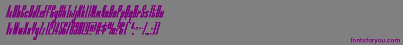フォントmoonrunnercondital – 紫色のフォント、灰色の背景