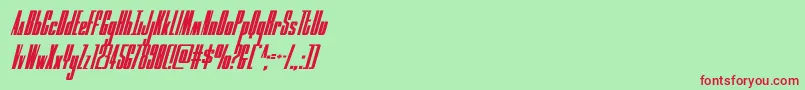 Czcionka moonrunnercondital – czerwone czcionki na zielonym tle