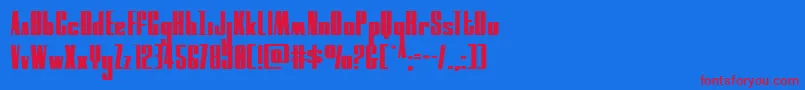 moonrunnerexpand Font – Red Fonts on Blue Background