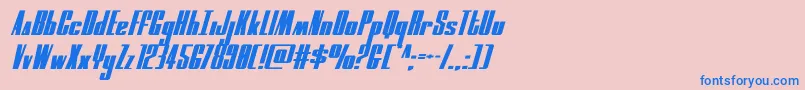 moonrunnerexpandital Font – Blue Fonts on Pink Background