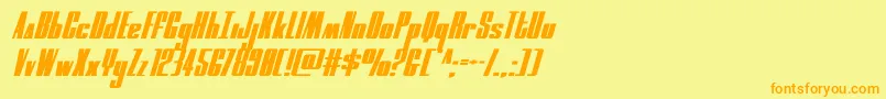 moonrunnerexpandital Font – Orange Fonts on Yellow Background