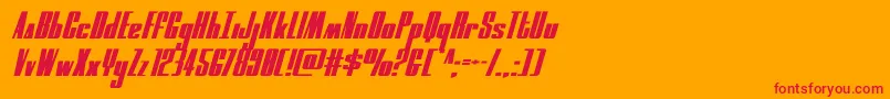 moonrunnerexpandital Font – Red Fonts on Orange Background