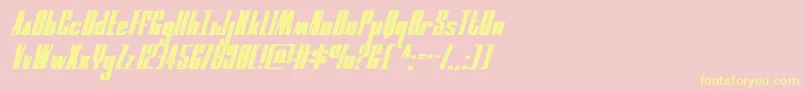 moonrunnerexpandital Font – Yellow Fonts on Pink Background