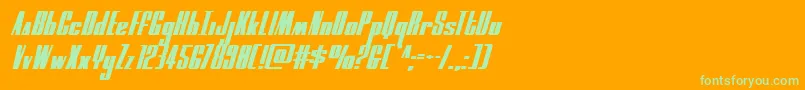 moonrunnerexpandital Font – Green Fonts on Orange Background