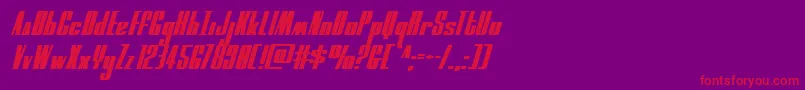 moonrunnerexpandital Font – Red Fonts on Purple Background