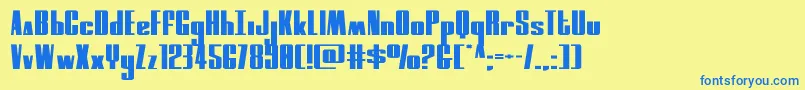 moonrunnerextraexpand Font – Blue Fonts on Yellow Background