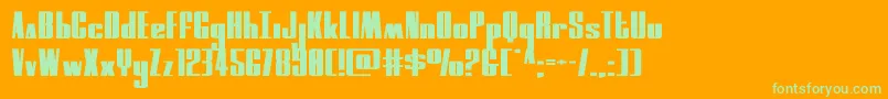 moonrunnerextraexpand Font – Green Fonts on Orange Background