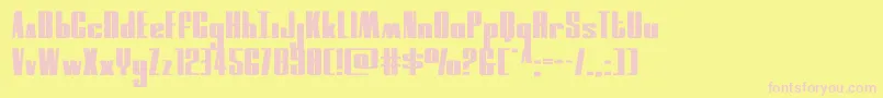 moonrunnerextraexpand Font – Pink Fonts on Yellow Background