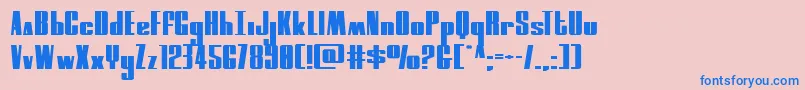 moonrunnerextraexpand Font – Blue Fonts on Pink Background