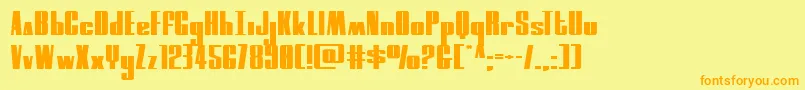 moonrunnerextraexpand Font – Orange Fonts on Yellow Background