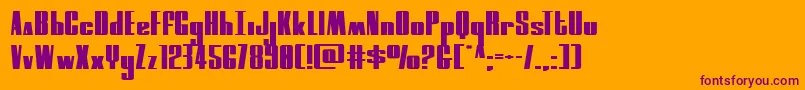 moonrunnerextraexpand Font – Purple Fonts on Orange Background