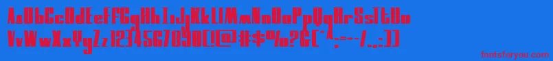 moonrunnerextraexpand Font – Red Fonts on Blue Background