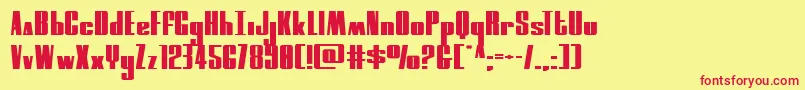 moonrunnerextraexpand Font – Red Fonts on Yellow Background