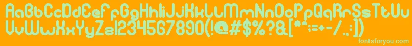 GitchgitchBold-Schriftart – Grüne Schriften auf orangefarbenem Hintergrund