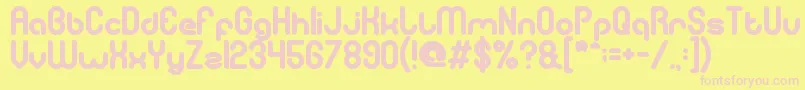 Fonte GitchgitchBold – fontes rosa em um fundo amarelo