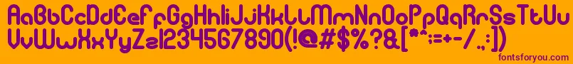 GitchgitchBold-Schriftart – Violette Schriften auf orangefarbenem Hintergrund