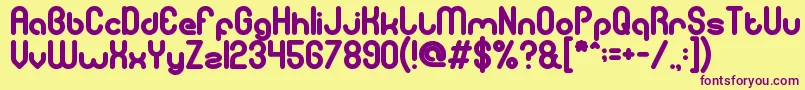 GitchgitchBold Font – Purple Fonts on Yellow Background