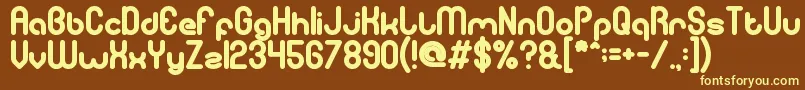 GitchgitchBold-fontti – keltaiset fontit ruskealla taustalla