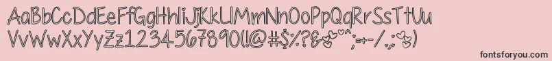 MyFirstCrushHollow Font – Black Fonts on Pink Background