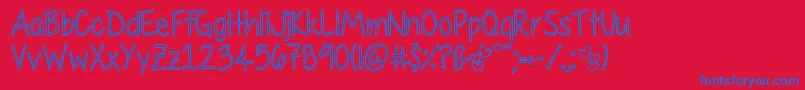 Шрифт MyFirstCrushHollow – синие шрифты на красном фоне