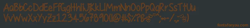 MyFirstCrushHollow Font – Brown Fonts on Black Background