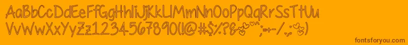 MyFirstCrushHollow Font – Brown Fonts on Orange Background