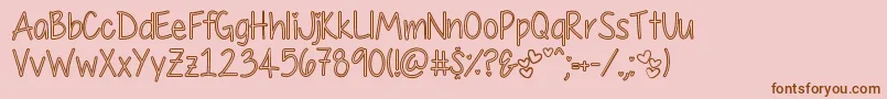 MyFirstCrushHollow Font – Brown Fonts on Pink Background