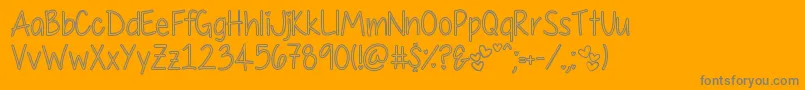 MyFirstCrushHollow Font – Gray Fonts on Orange Background