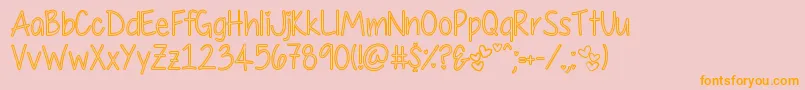 Lisätietoja MyFirstCrushHollow-fontista MyFirstCrushHollow-fontti – oranssit fontit vaaleanpunaisella taustalla