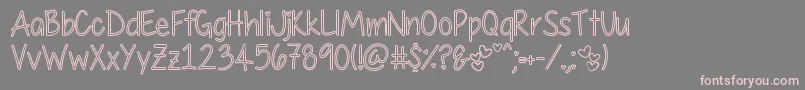フォントMyFirstCrushHollow – 灰色の背景にピンクのフォント