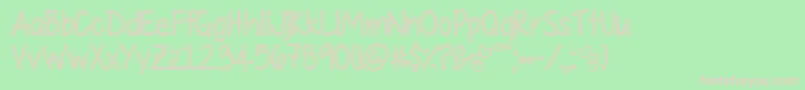 フォントMyFirstCrushHollow – 緑の背景にピンクのフォント