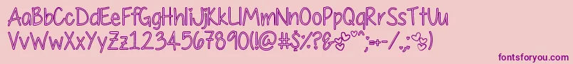 MyFirstCrushHollow-fontti – violetit fontit vaaleanpunaisella taustalla