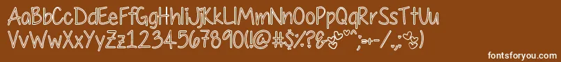 MyFirstCrushHollow Font – White Fonts on Brown Background
