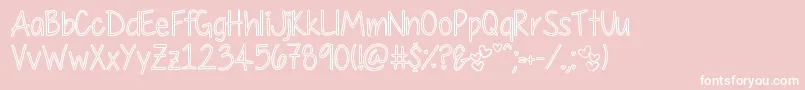 MyFirstCrushHollow-Schriftart – Weiße Schriften auf rosa Hintergrund