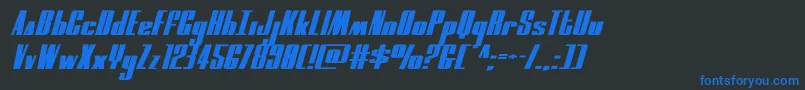 moonrunnerextraexpandital Font – Blue Fonts on Black Background