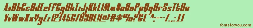 moonrunnerextraexpandital Font – Brown Fonts on Green Background