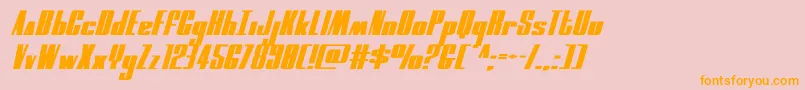 moonrunnerextraexpandital Font – Orange Fonts on Pink Background