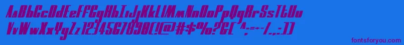 moonrunnerextraexpandital Font – Purple Fonts on Blue Background