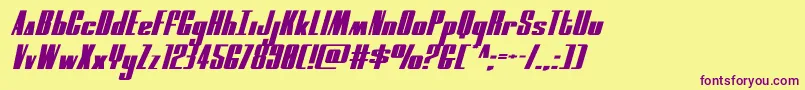 moonrunnerextraexpandital Font – Purple Fonts on Yellow Background