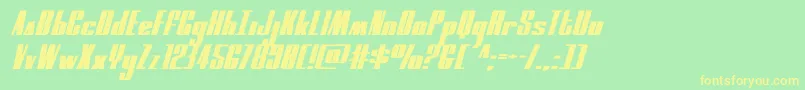 moonrunnerextraexpandital Font – Yellow Fonts on Green Background