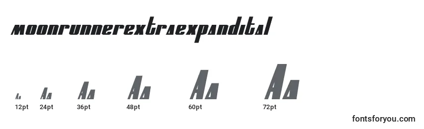 Размеры шрифта Moonrunnerextraexpandital (134900)