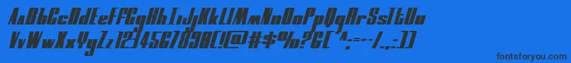 moonrunnerextraexpandital Font – Black Fonts on Blue Background