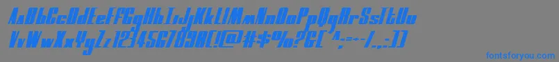 moonrunnerextraexpandital Font – Blue Fonts on Gray Background