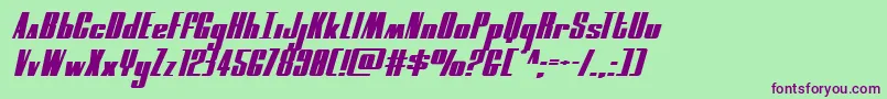 moonrunnerextraexpandital Font – Purple Fonts on Green Background