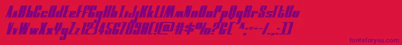 moonrunnerextraexpandital Font – Purple Fonts on Red Background