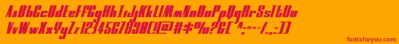 moonrunnerextraexpandital Font – Red Fonts on Orange Background